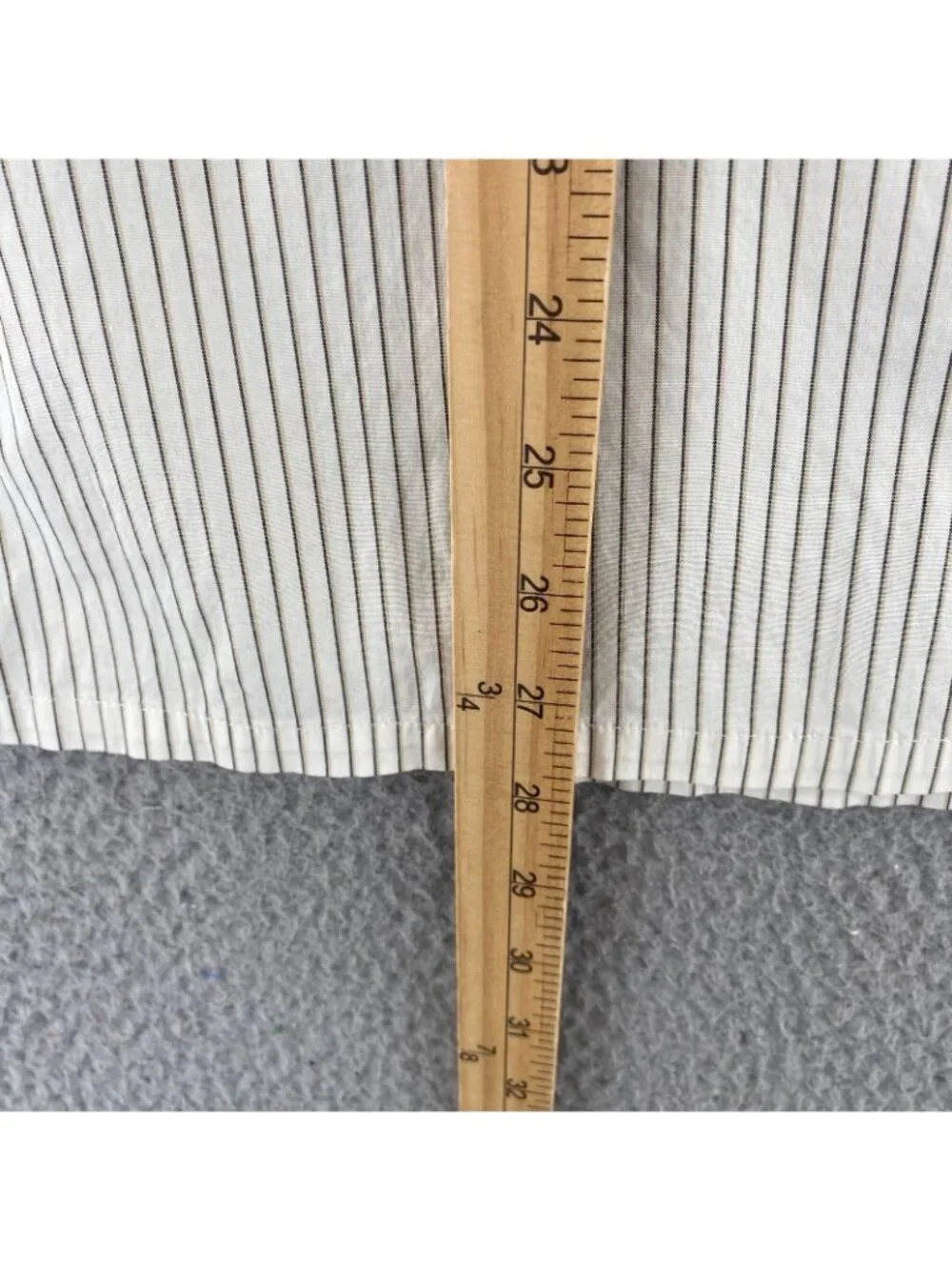 Chicos Shirt Womens 3 US Extra Large White Striped Button Up Collar Long Sleeves